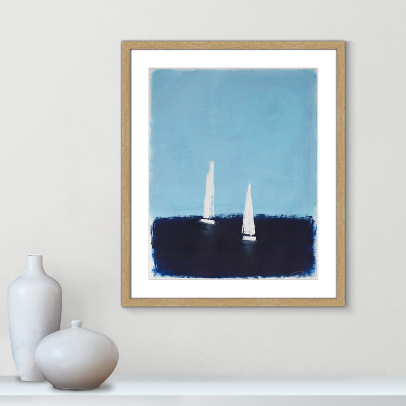 «Morning Sails II» par , L 21,5 po x H 25,5 po, Imprimé mat, Naturel