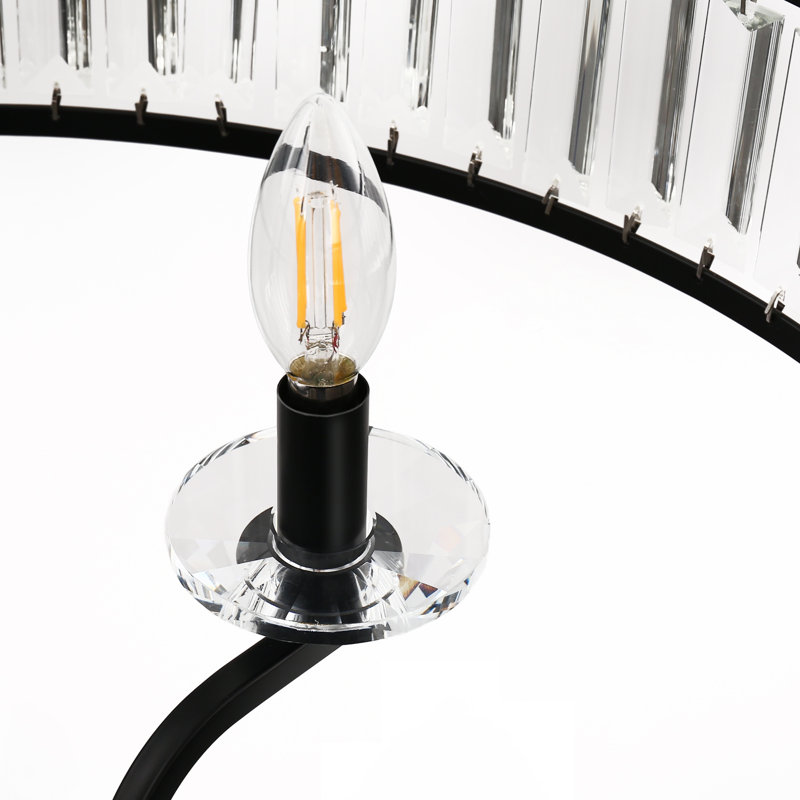 Luminaire suspendu en cristal noir mat à 4 lumières Jizzel