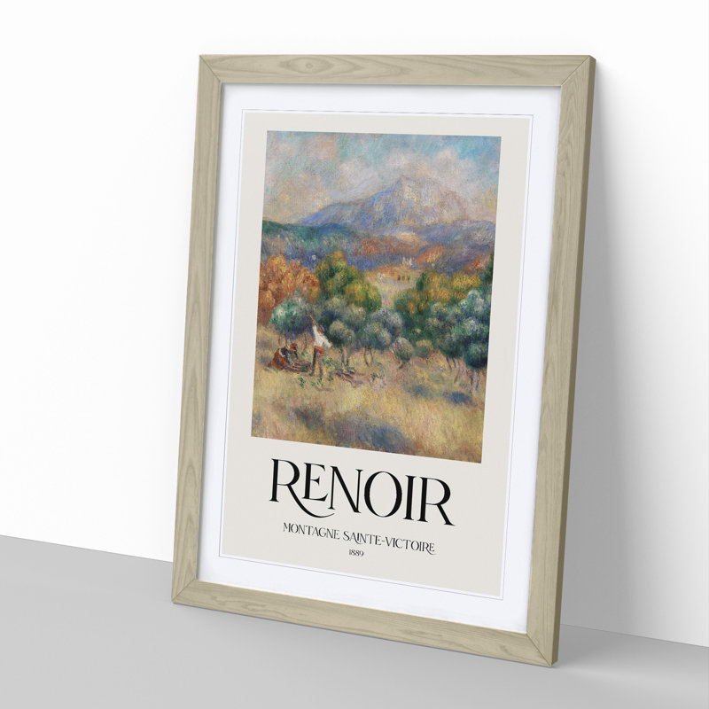 Mount of Sainte Victoire by Pierre-Auguste Renoir - Picture Frame Painting, 48cm H x 36cm W x 2cm D, Oak
