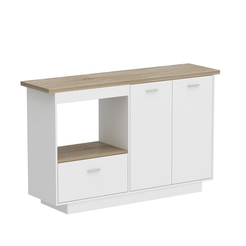 Table de salle à manger extensible à hauteur de comptoir avec armoire de rangement et tiroir