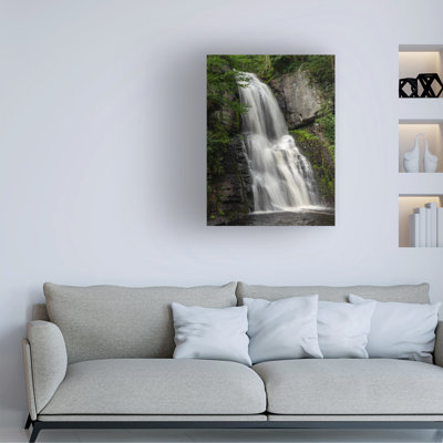 Wrapped Canvas Wall Art - Jeff Poe Photography 'Graceful Forest Waterfall' Wall Art for Living Room, Bedroom, or Office Décor  - 18x24