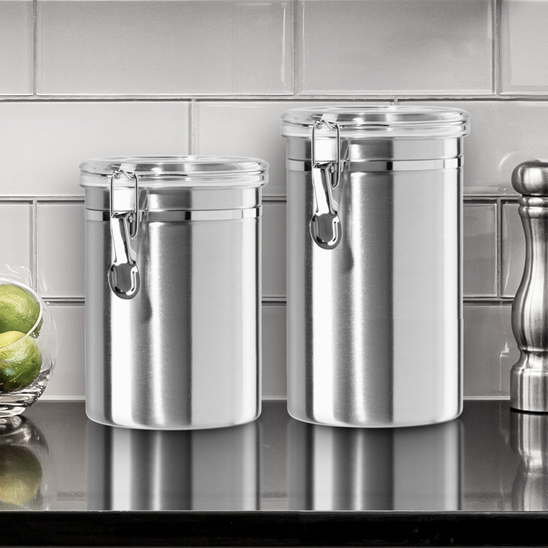 Stainless Steel Airtight Clamp Canister with Clear Lid