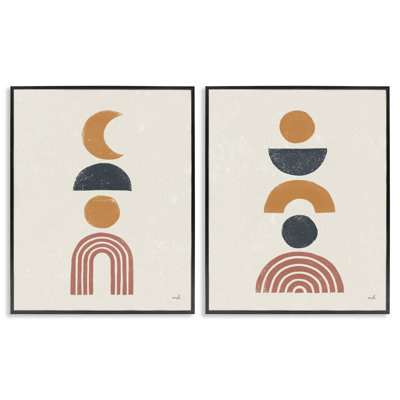 Sun and Moon Bohemian Symbols, ensemble de 2 estampes numériques par Moira Hershey