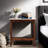 Retro Artificial Rock Slab Side Table,Stylish End Table With Storage Shelf