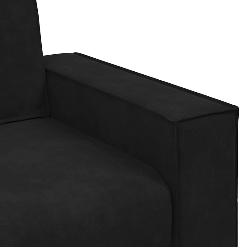 2-Seater Sofa Velvet, Black