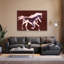Cheval bleu galopant, impression abstraite, cheval moderne-129970519