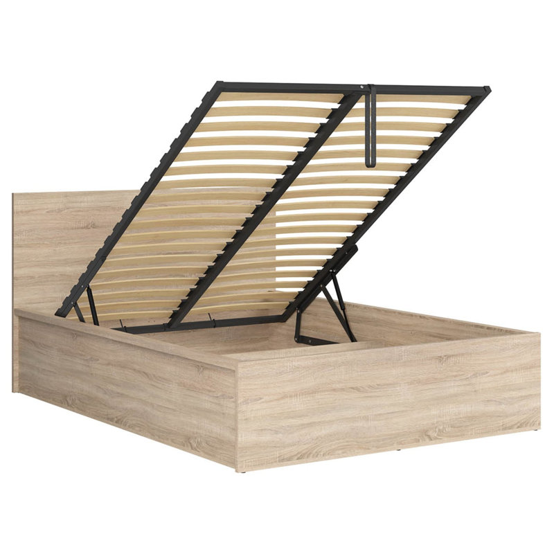 Ivarr Ottoman Bed with Lift-Up Storage, European Double (140 x 200cm), Oak Sonoma