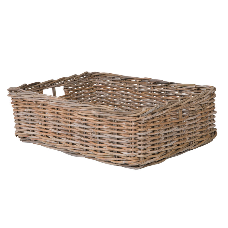 Beachcrest Home™ Ayriauna Rattan Basket, Large - 8.5" H x 26" W x 21" D