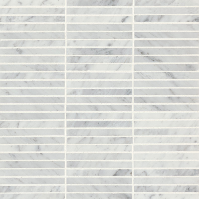 Monet Marble Mosaic Wall & Floor Tile, White Carrara