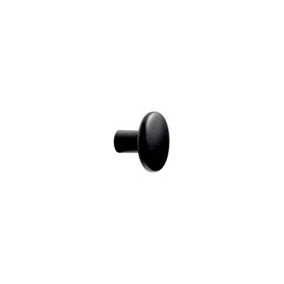 Black Lacquered Wood "Brutus" Round Cabinet Knob