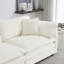 Canapé modulaire en tissu chenille convertible en U pour salon, 5 avec 2 repose-pieds et repose-pieds réversible, blanc