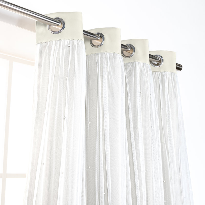 Rideaux obscurcissant avec œillets Pearl, Biscuit, L 52 po x L 84 po