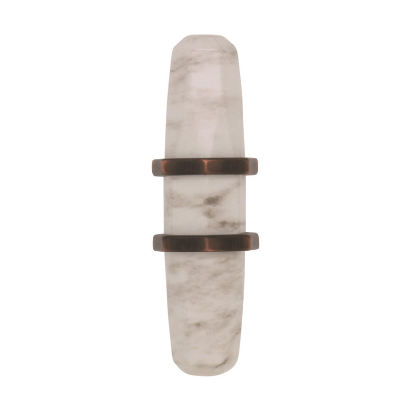 Marble White and Oil-Rubbed Bronze T-Handle Knob
