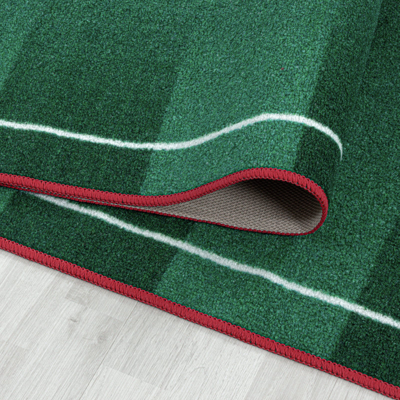 Gillies Flatweave Red/Green Rug, Rectangle 80 x 120cm