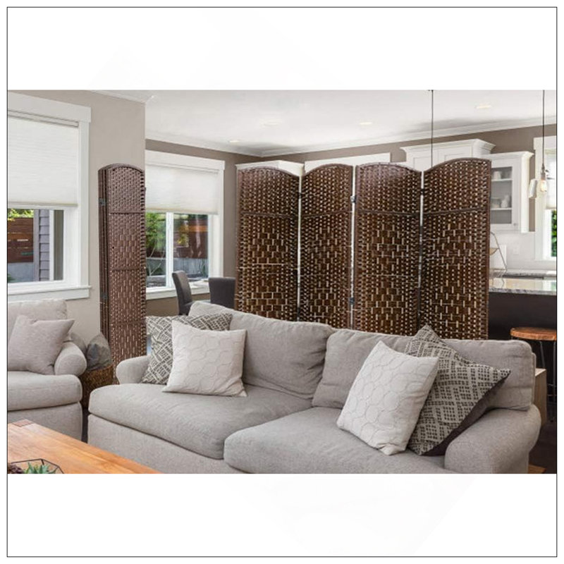 Paravent Roche, 4, H 71 po x l 71 po x P 0,75 po, Walnut Brown