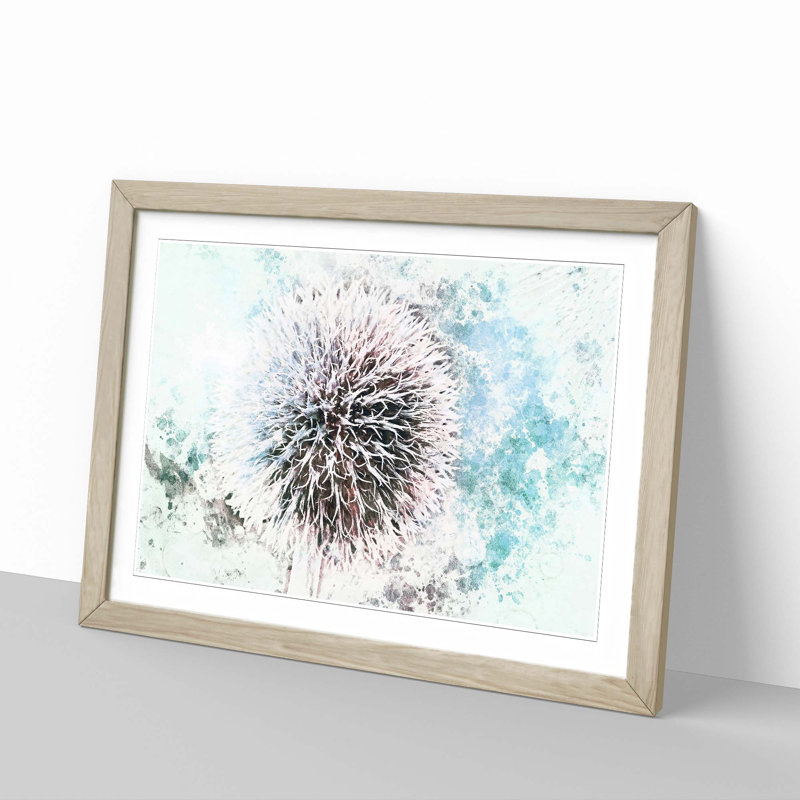 Globe Thistle - Picture Frame Painting Print, Oak Framed, 62cm H x 87cm W x 2cm D