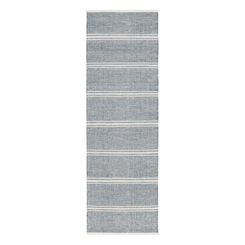 Malta Handwoven Wool Rug, Runner 2'6" x 8', Blue