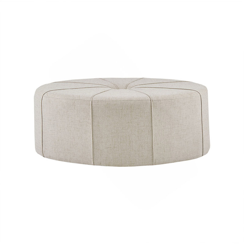 Grand repose-pieds de cocktail en polyester de style moderne avec capitonnage à boutons pour le décor du salon et des sièges supplémentaires