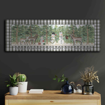 The Holiday Aisle® «Merry Christmas to All on Plaid» par Cindy Jacobs, art mural en métal