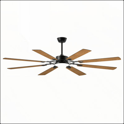 Grand ventilateur de plafond 72 pales de 72 pouces, moteur à courant continu silencieux réversible, conception intérieure / extérieure moderne pour une utilisation polyvalente