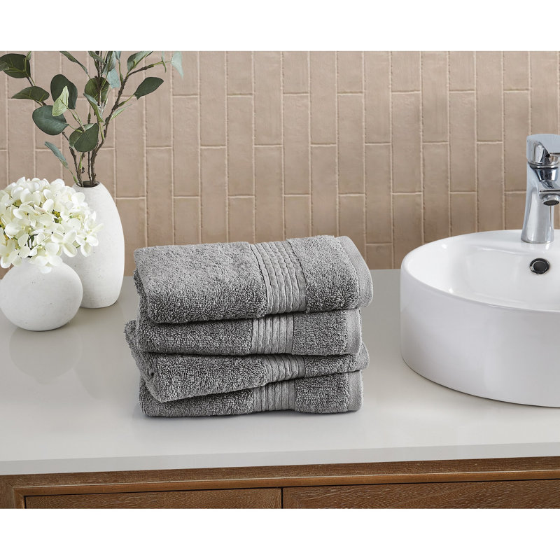 Cannon Cotton/TENCEL Towel Sets, Gray, 4