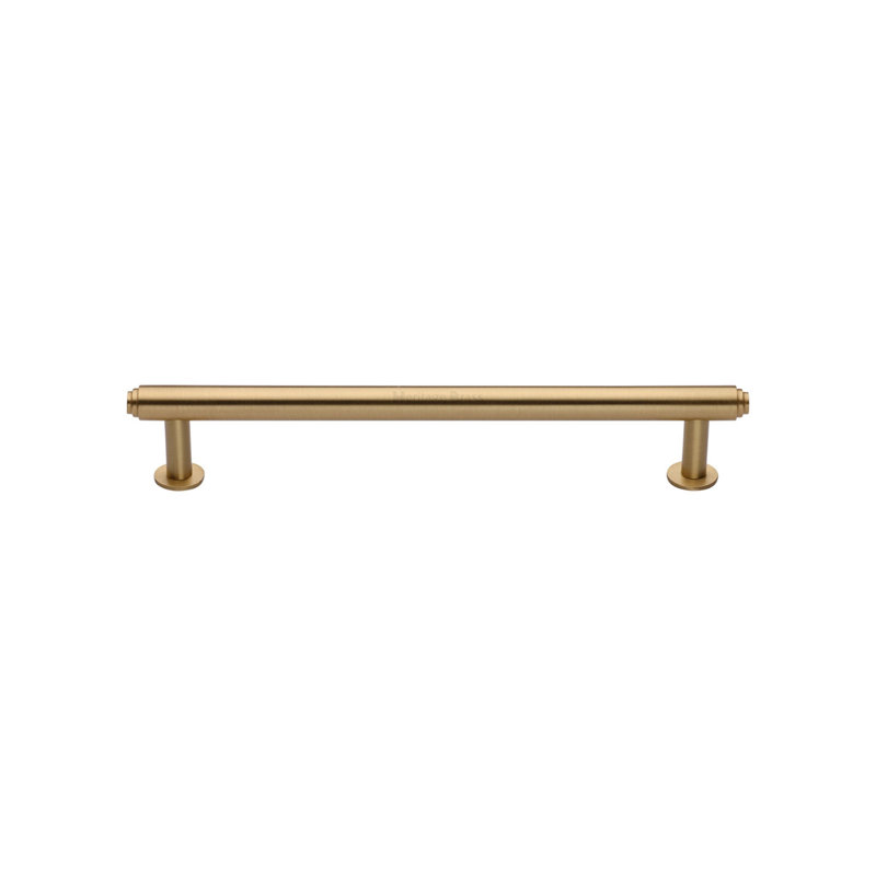 Heritage Brass Heritage Cabinet Pull Step Design with Rose, 12.8cm, Satin Brass