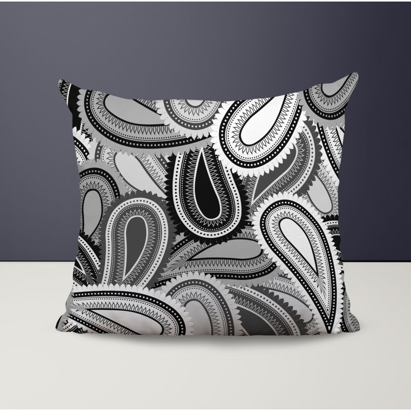 Housse et insert de coussin décoratif en polyester, L 15 po x H 15 po, Noir