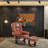 32" Contemporary Leather Recliner and Ottoman with Swiveling Mahogany Wood Base-71074099