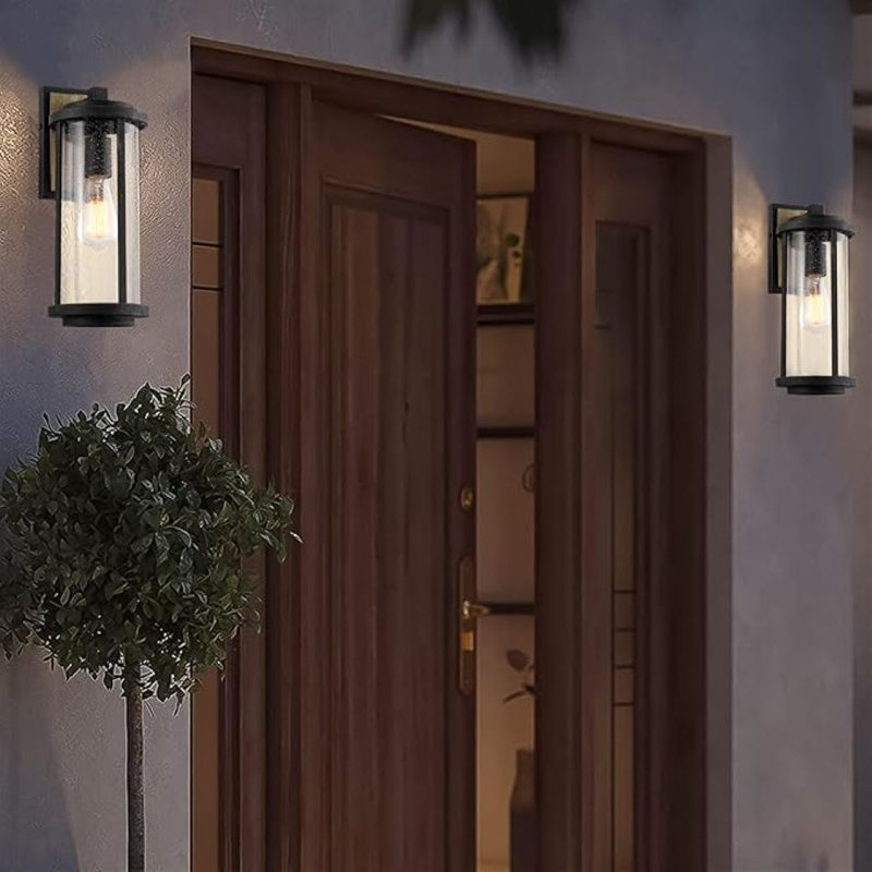 15in Rustic Traditional Outdoor Weather Resistant Porch Light Wall Sconce