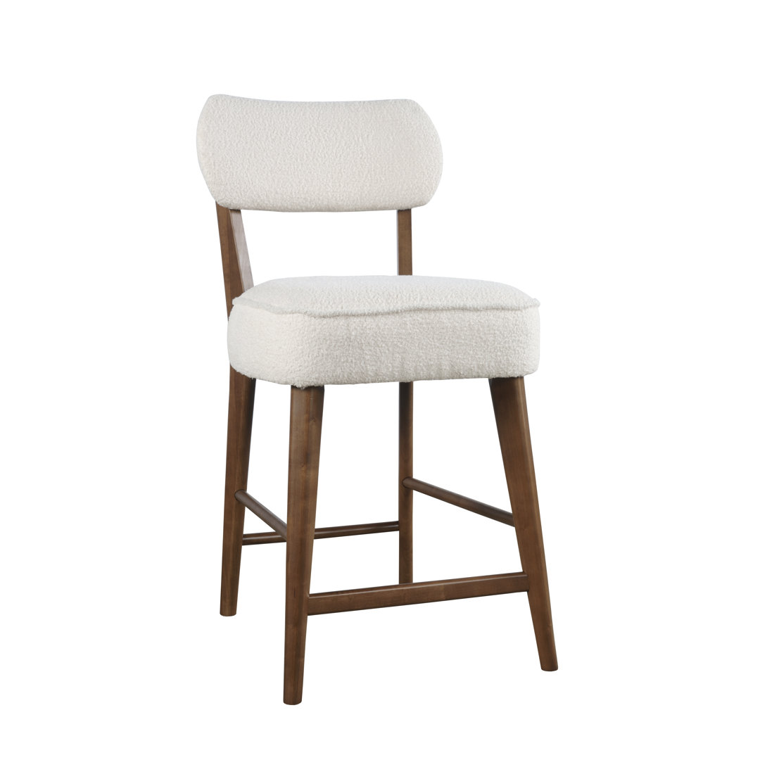 Donavan Mid-Century Modern Boucle Upholstery Counter Barstool (Set of 2) George Oliver