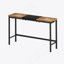Table de salle à manger de cuisine moderne, table de pub, ensemble de table de salle à manger longue avec 3 tabourets, tabouret suspendu pratique, naturel et noir-539573448
