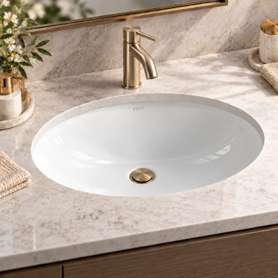 Cheviot Products 13.75'' Vitreous China Oval Bathroom Sink with Overflow
