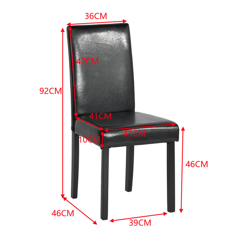 Alfin 46cm H Upholstered Upholstered Back Parsons Chair in Black
