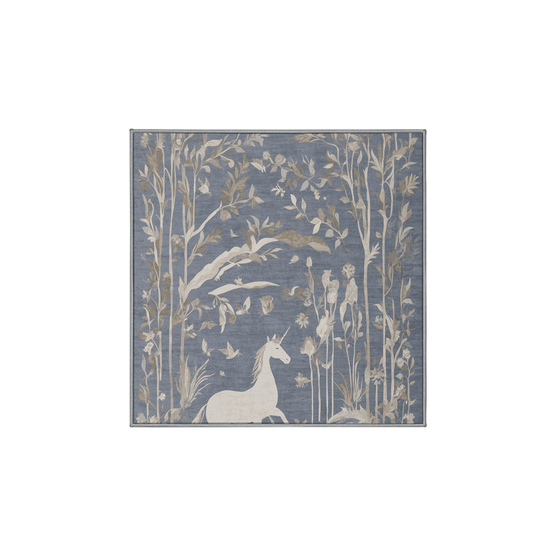 Tapis gris lavable à la machine, Carré 3 pi