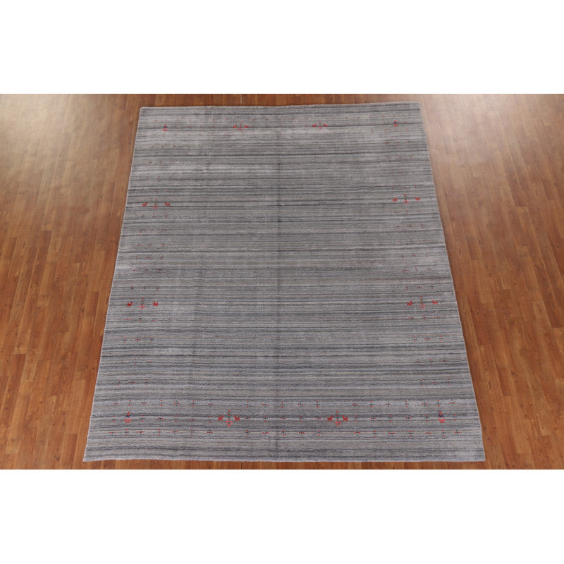 Tapis oriental rayé Gabbeh 8 x 10