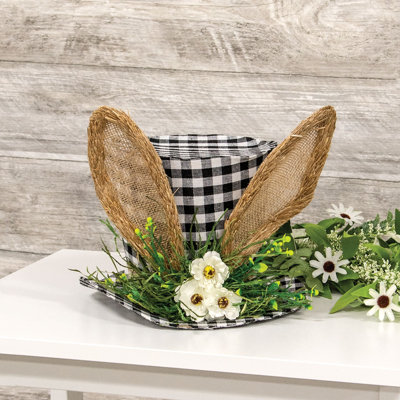 Chapeau en tissu Gingham Bunny