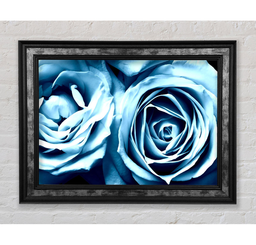 Gerahmtes Leinwandbild Twin Blue Roses