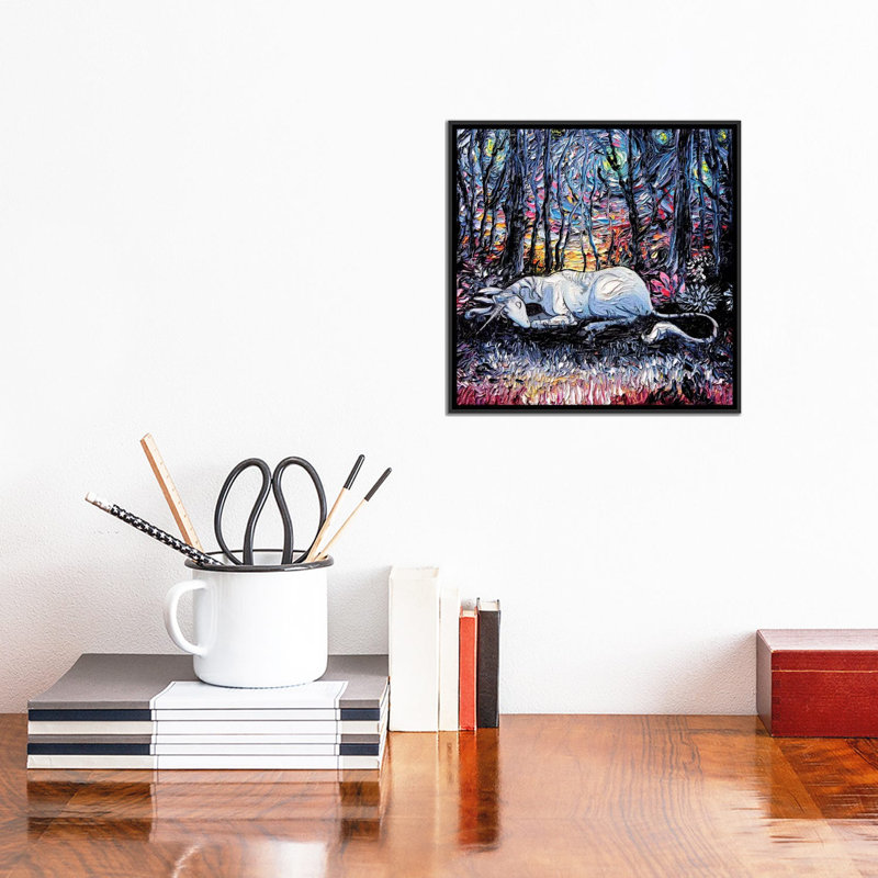 "Dreams" par aja Trèves, reproduction d’art, Pas de tapis, H 12 po x l 12 po x P 1,5 po, Toile avec cadre noir