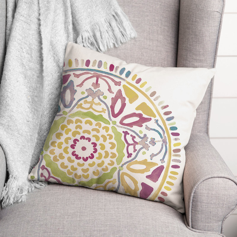 Housse et insert de coussin extérieur d'extérieur, Vert/mauve, Floral 5