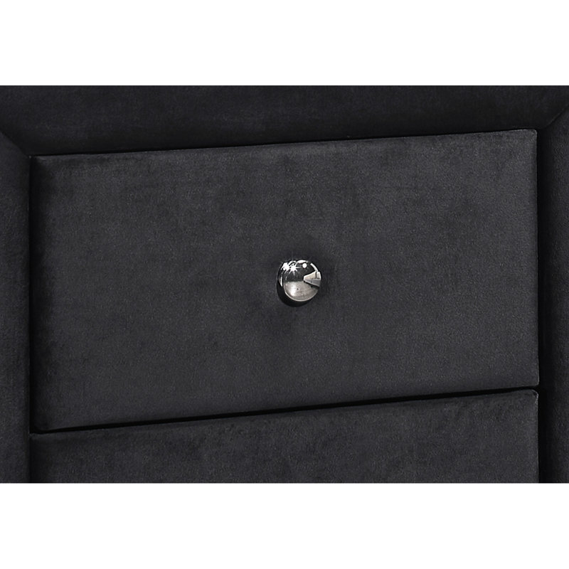 Table de chevet en velours gris sans assemblage