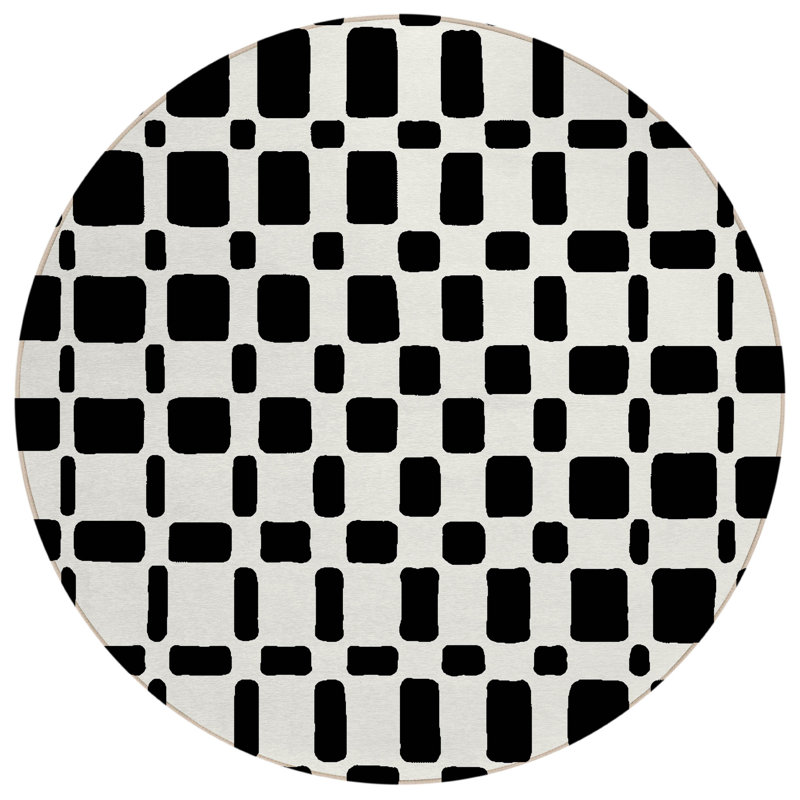 Malek Indoor/Outdoor Area Rug with Non-Slip Backing, Round 8'