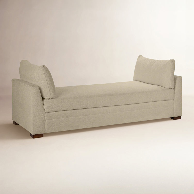 Upholstered Daybed, Rise Beige Performance Upholstery
