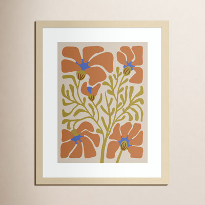 Expressive Abstract House Plant Orange Print