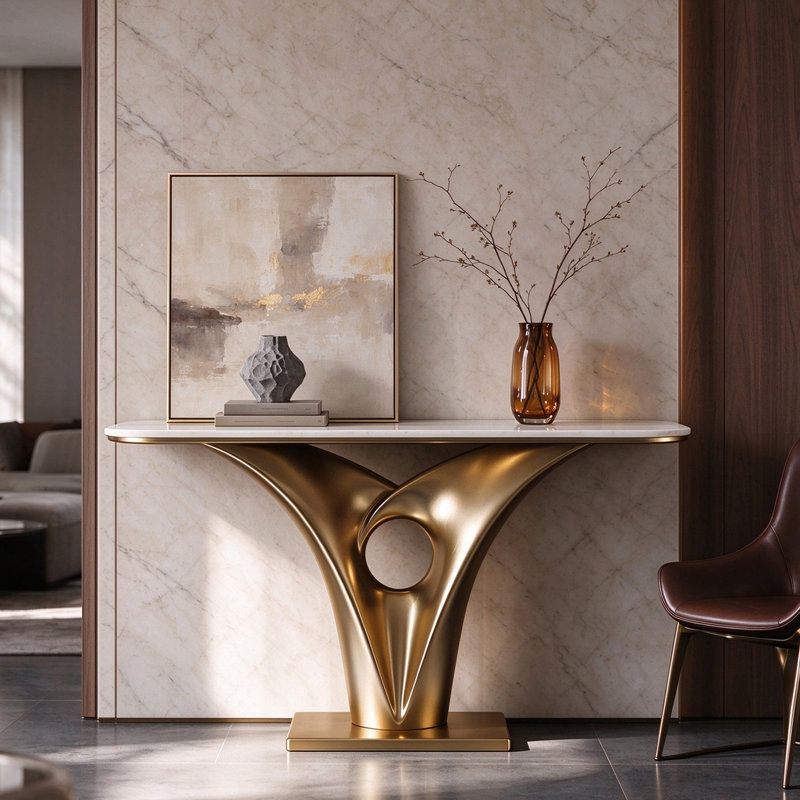 Console Italian Luxury, H 33,5 po x l 39,4 po x P 13,8 po