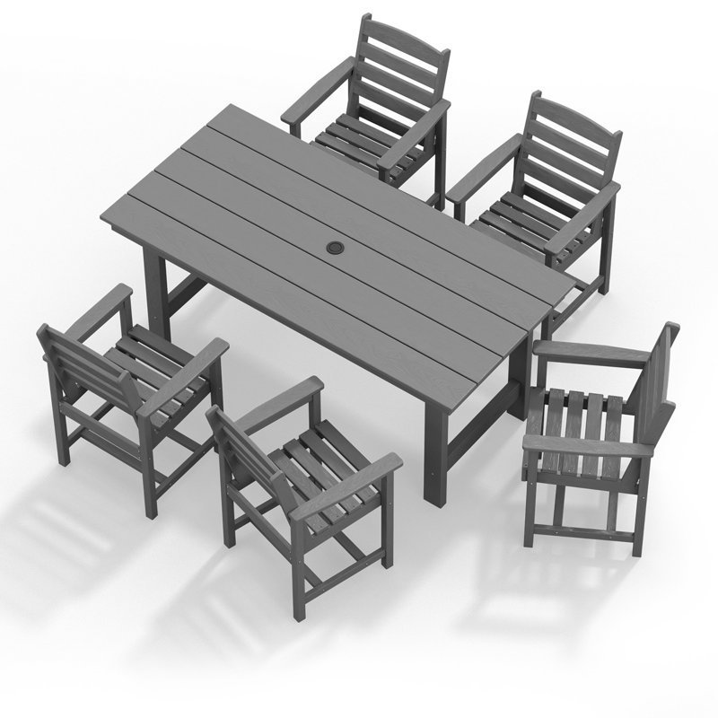 Chaise de patio en PEHD, Gris