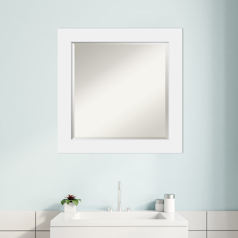 Miroir d'appoint Hatton, 24,88 po x 24,88 po, Blanc