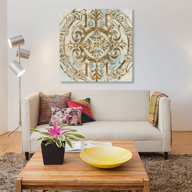 «Boho Medallion II» par Tava Studios - Estampe numérique sur toile tendue avec châssis, H 12 po x l 12 po x P 0,75 po