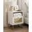 Rattan Nightstand,Modern Boho Farmhouse Wood Bedside Table With Storage Drawer And Open Shelf,Small Gold Frame Side End Table For Bedroom,Living Room,Office