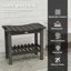 Banc de douche multifonctionnel en PEHD Outsunny, tabouret gris foncé avec poignée et tablette inférieure, double usage intérieur / extérieur