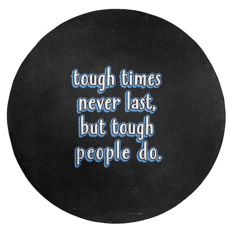 Quotes Chenille Indoor Rug, Round 5'